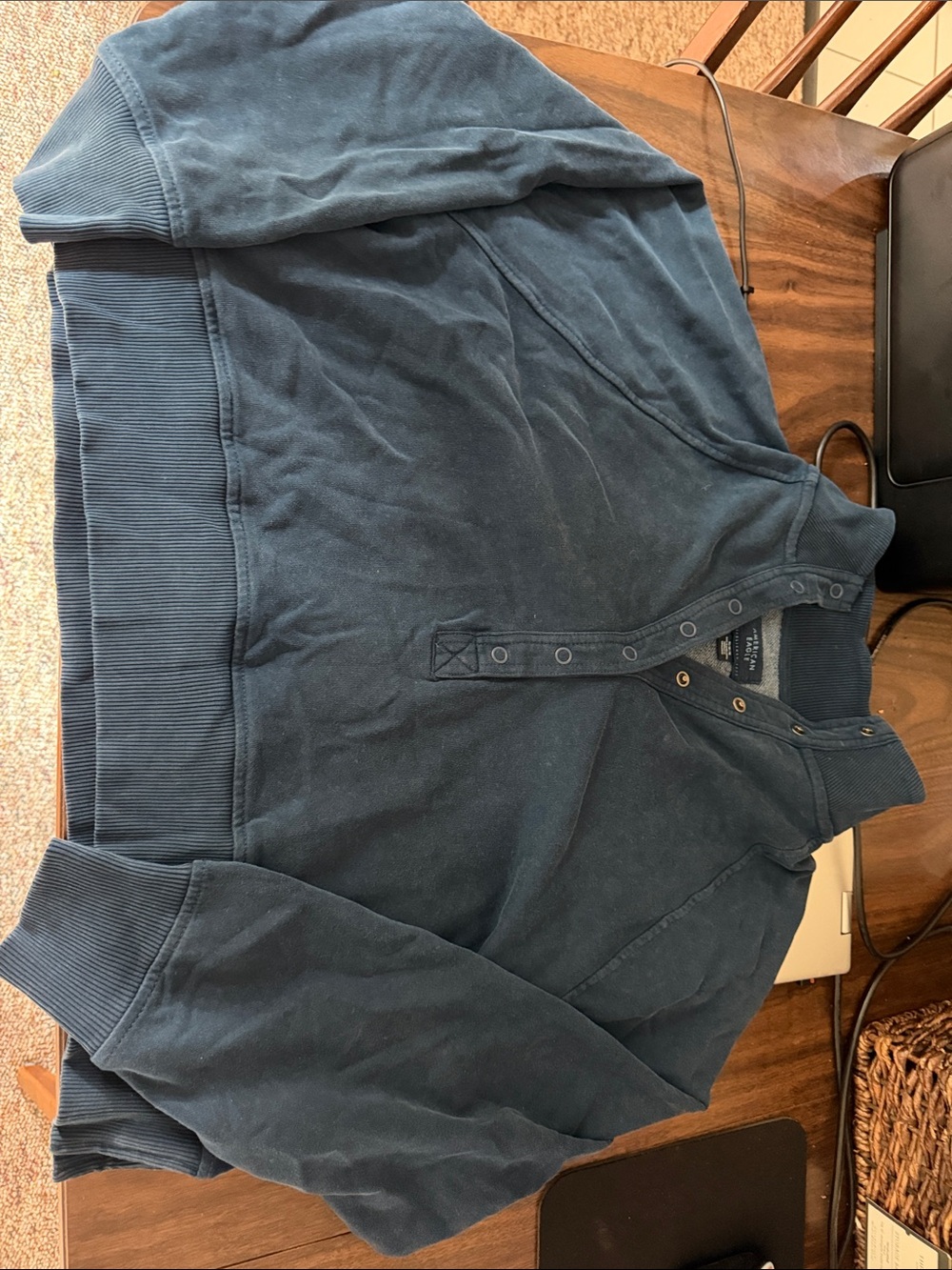 American Eagle Outfitters Navy Blue Henley Pullover